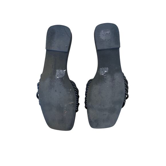 Banana Republic Black Twisted Strappy Leather Sandals - Size 10 - Picture 5 of 5